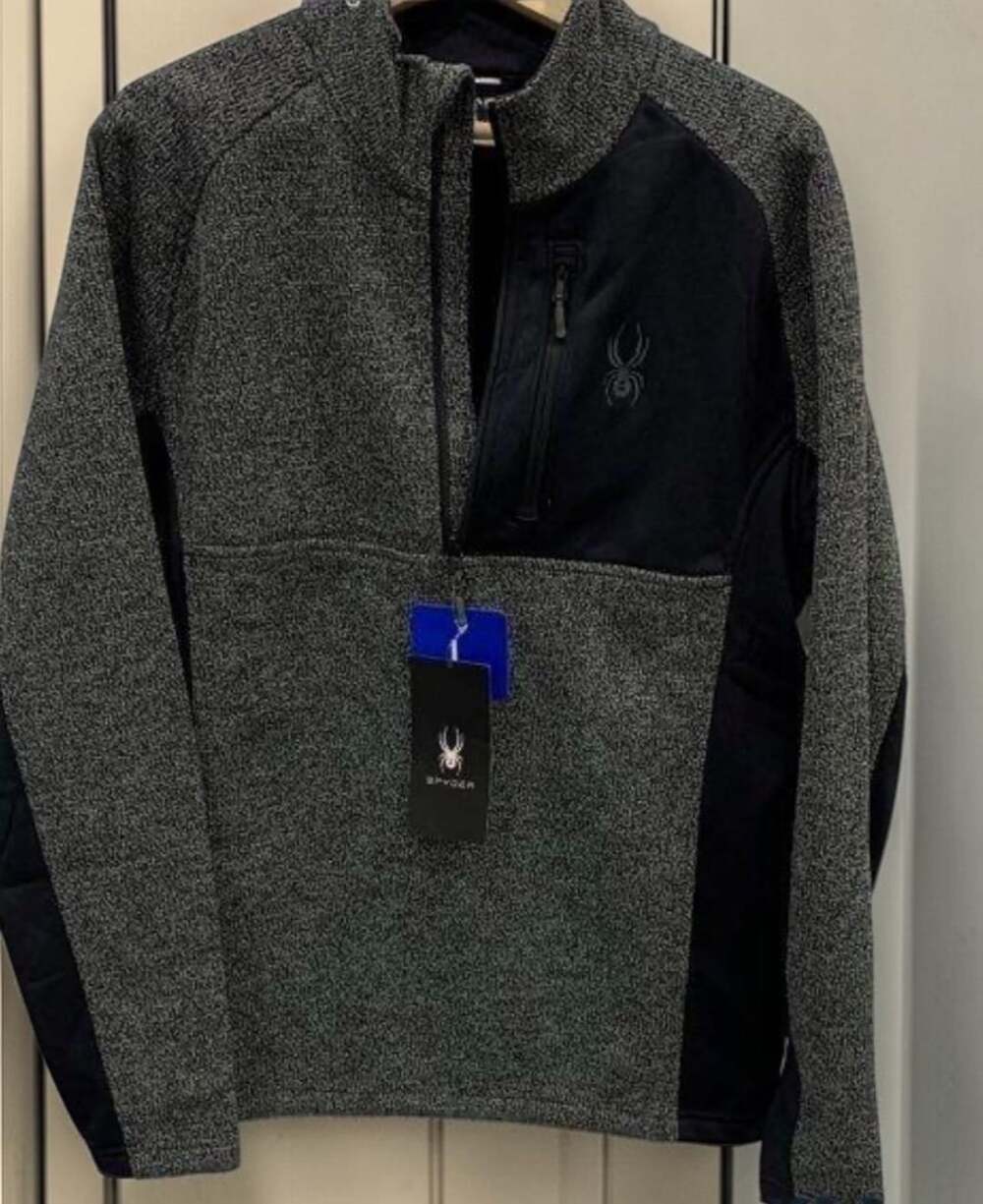 Spyder Half Zip Pullover Jacket Size L Gray Black
